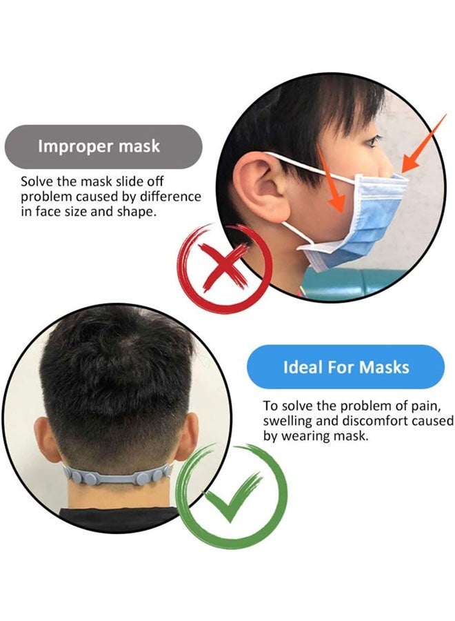8PCS Ear Savers for Masks - Mask  Holders to Protect Ears, Mask Straps for Back of Head, Face Mask Extender Strap, Mask Hooks Behind Head - Image 3